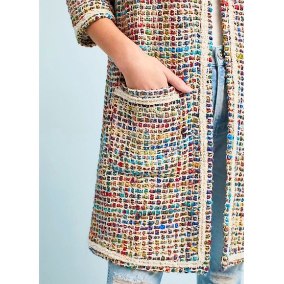 Anthropologie ett:twa Berwyn Tweed Rainbow Jacket - Picture 3 of 8